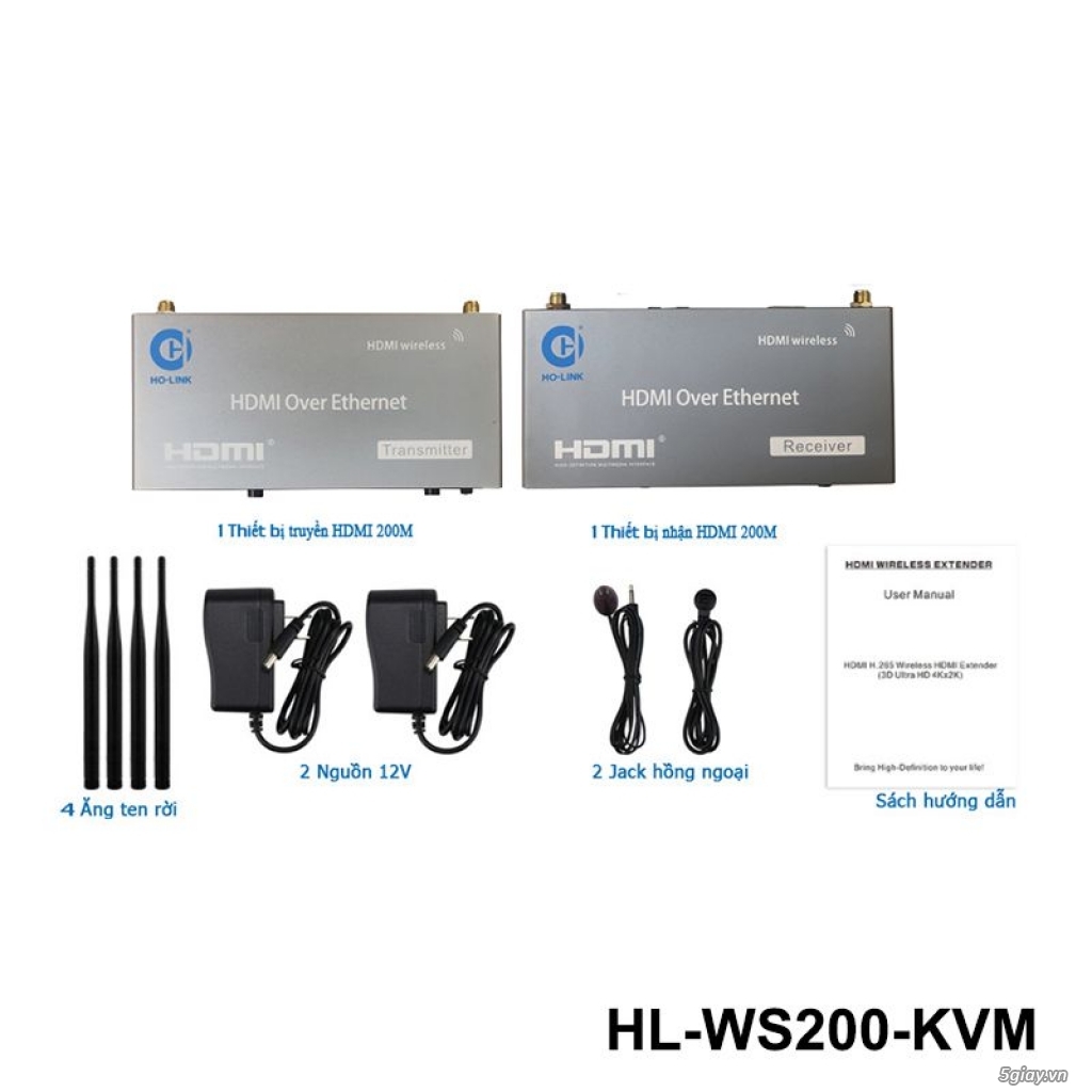 Bộ thu phát HDMI không dây có cổng USB HO-LINK HL-WS200-KVM - 2