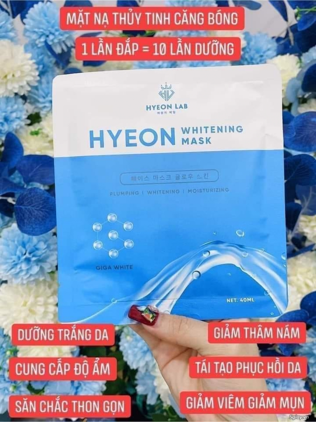 HYEON WHITENING MASK – Mặt Nạ thủy Tinh|mặt nạ hyeon lab|da căng sáng - 4