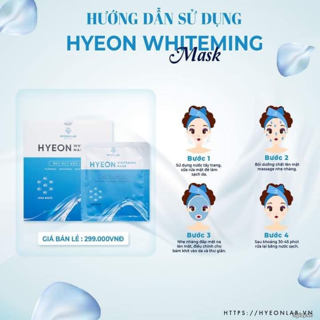 HYEON WHITENING MASK – Mặt Nạ thủy Tinh|mặt nạ hyeon lab|da căng sáng