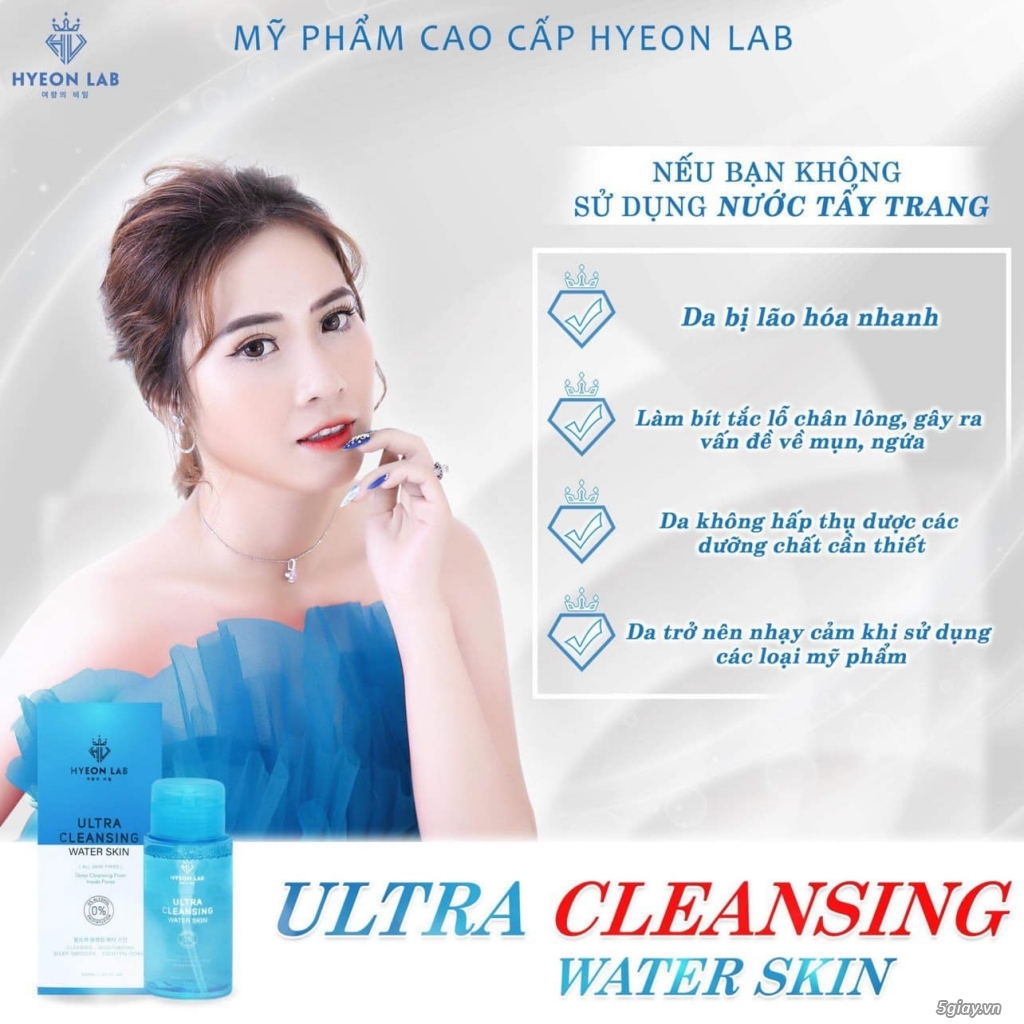 Ultra Cleansing Water Skin - Tẩy trang Hyeon Lab   Loại bỏ lớp make up, bụi bẩn, hỗ trợ giảm nhờn.