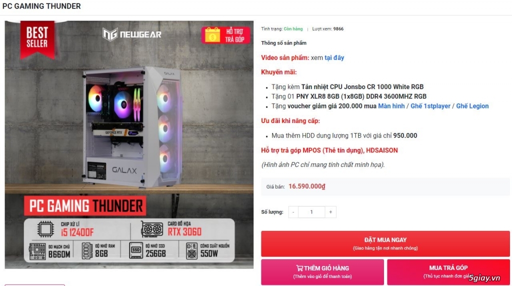 Newgear : Tổng Hợp Cấu Hình PC Gaming Giá Chỉ Từ Hơn 10tr | 5giay