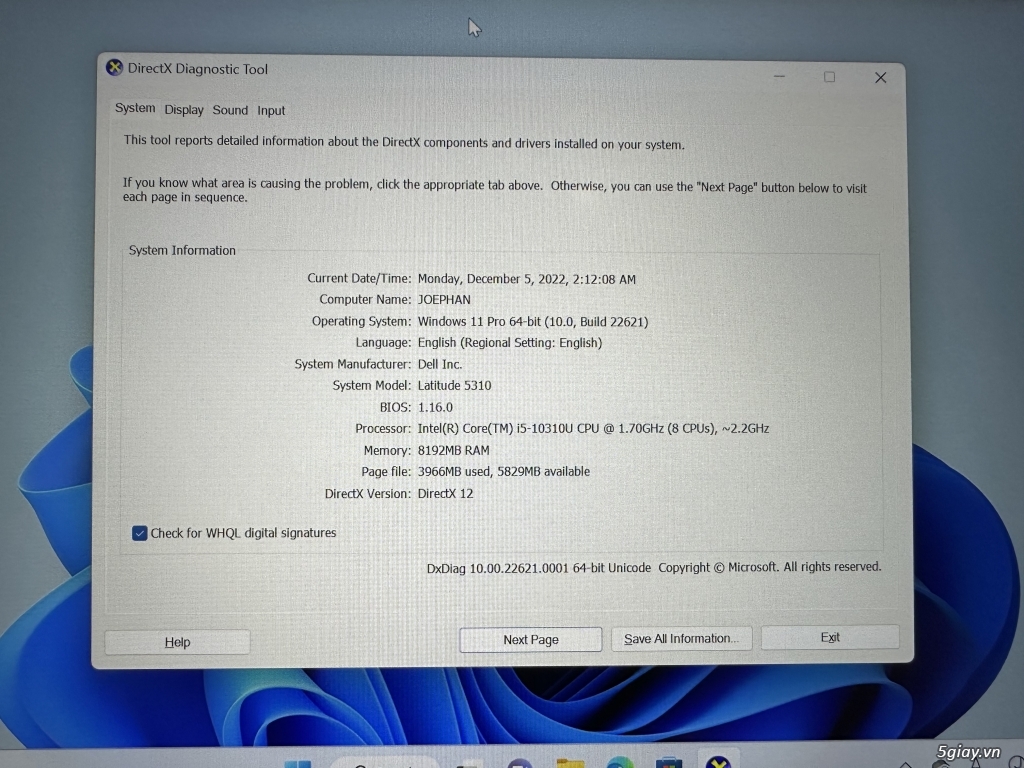 Cần tiền bán gấp Laptop Dell Latitude 5310 - 3