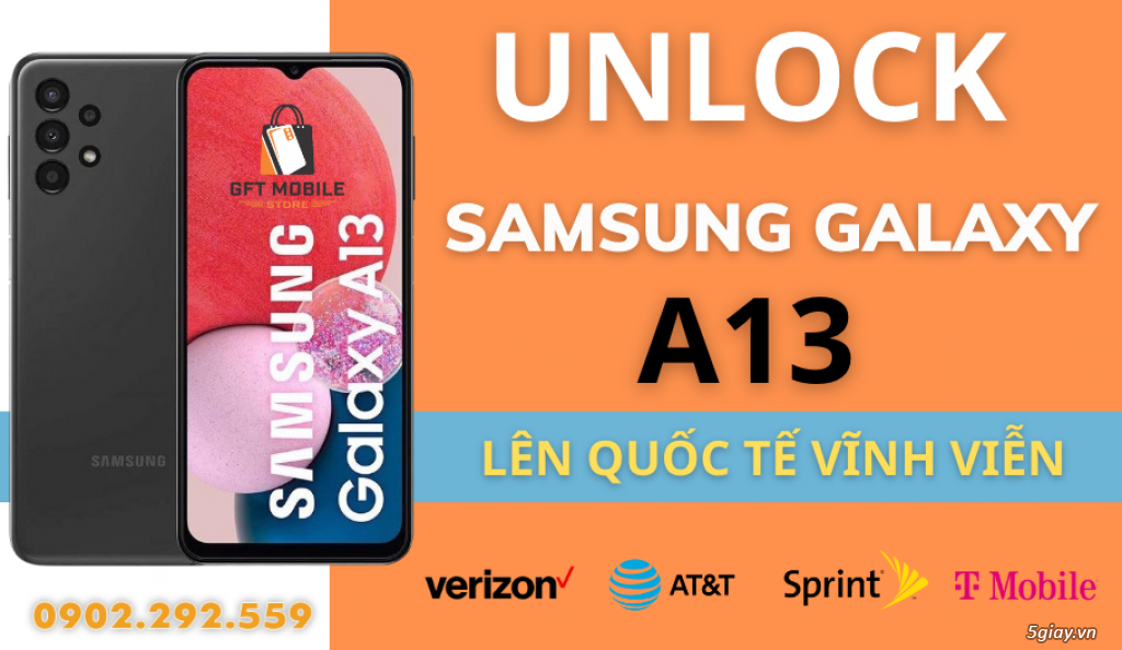 Unlock Samsung Galaxy A13 5G A136U (T-Mobile) Lên Quốc Tế Vĩnh Viễn