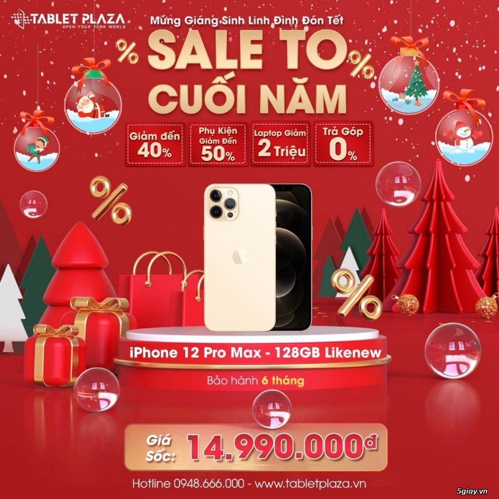 Bến Cát bán trả góp iPhone 12 Promax siêu sale còn 14,990K
