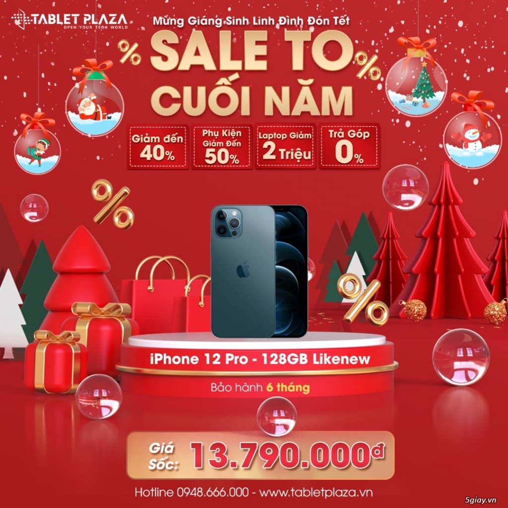 Bến Cát trả góp iPhone 12 Pro 128G sale sập sàn chỉ 13,790,000đ