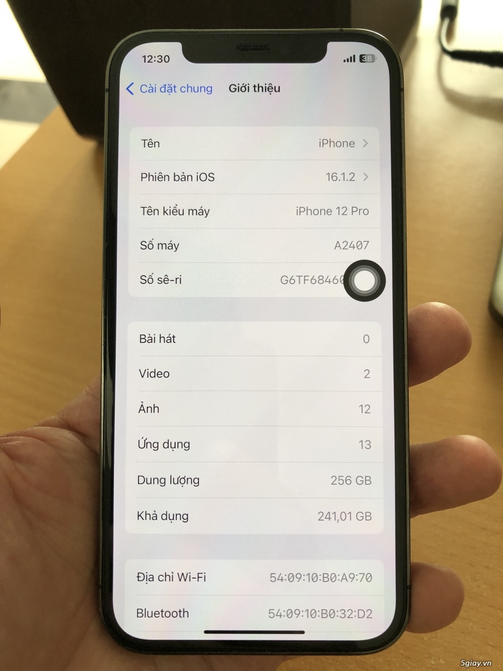 Cần bán iphone 12 PRO 256GB GRAPHITE hàng MỸ full zin 100%. - 1