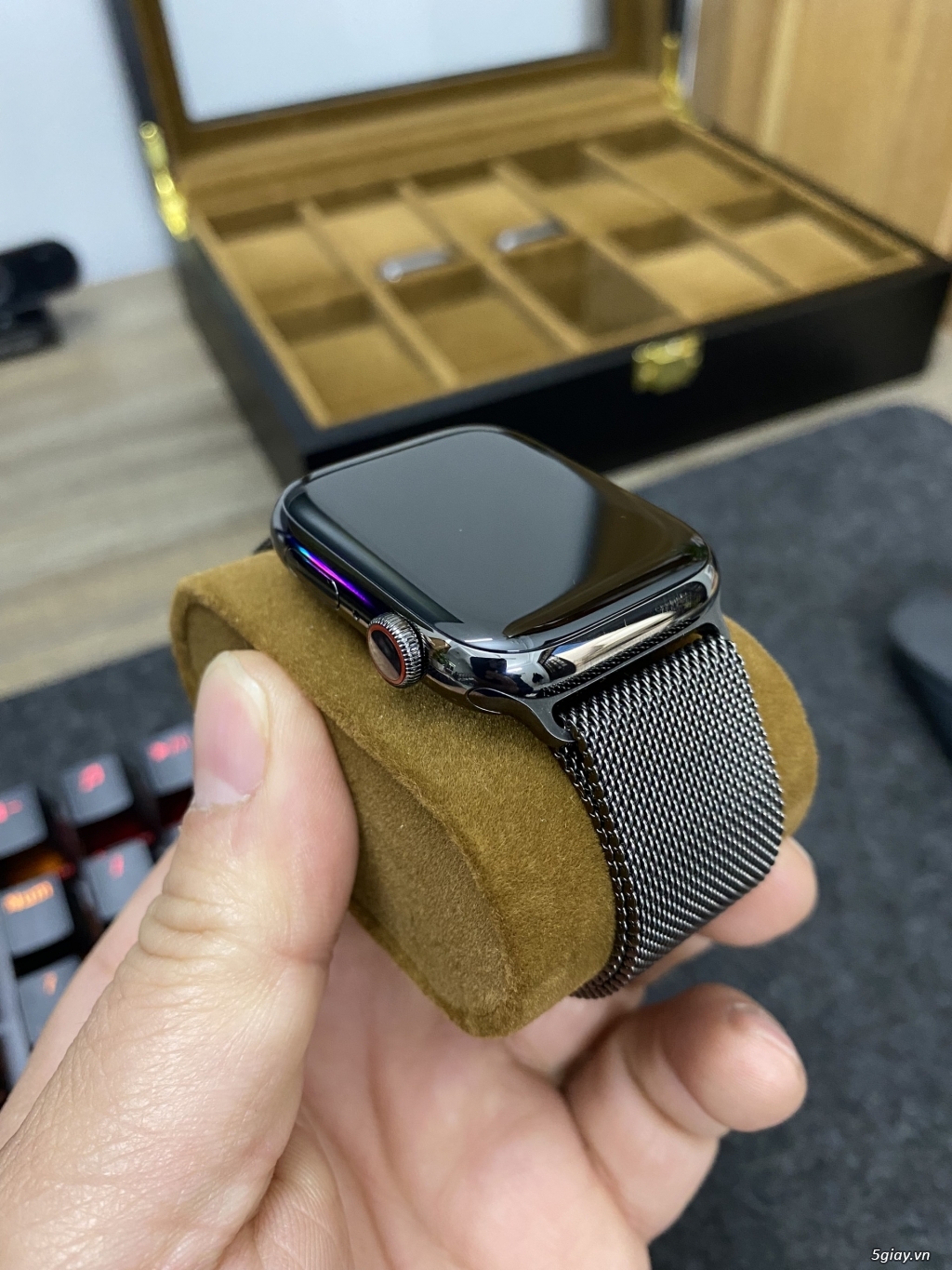 Đồng hồ Apple watch bản thép 7 45mm pin 100 esim - 1