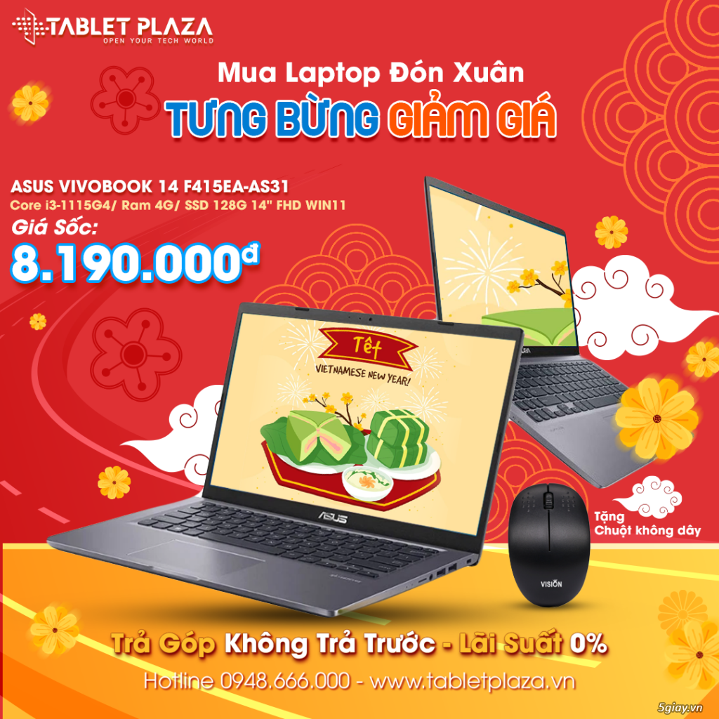 Bến Cát trả góp Laptop Asus Vivobook I3 chỉ cần 820K