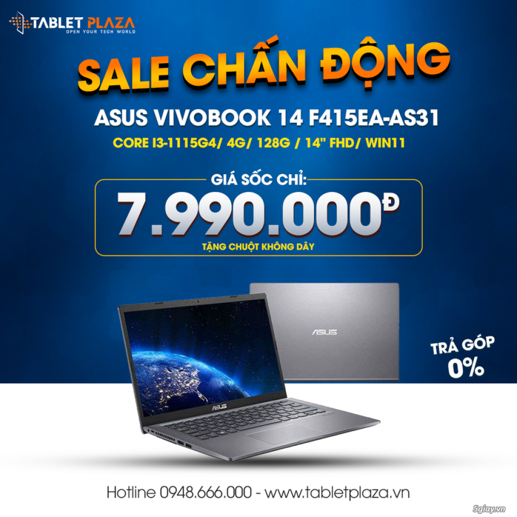 Bến Cát trả góp Laptop Asus F415 core I3 chỉ cần 800K - 14