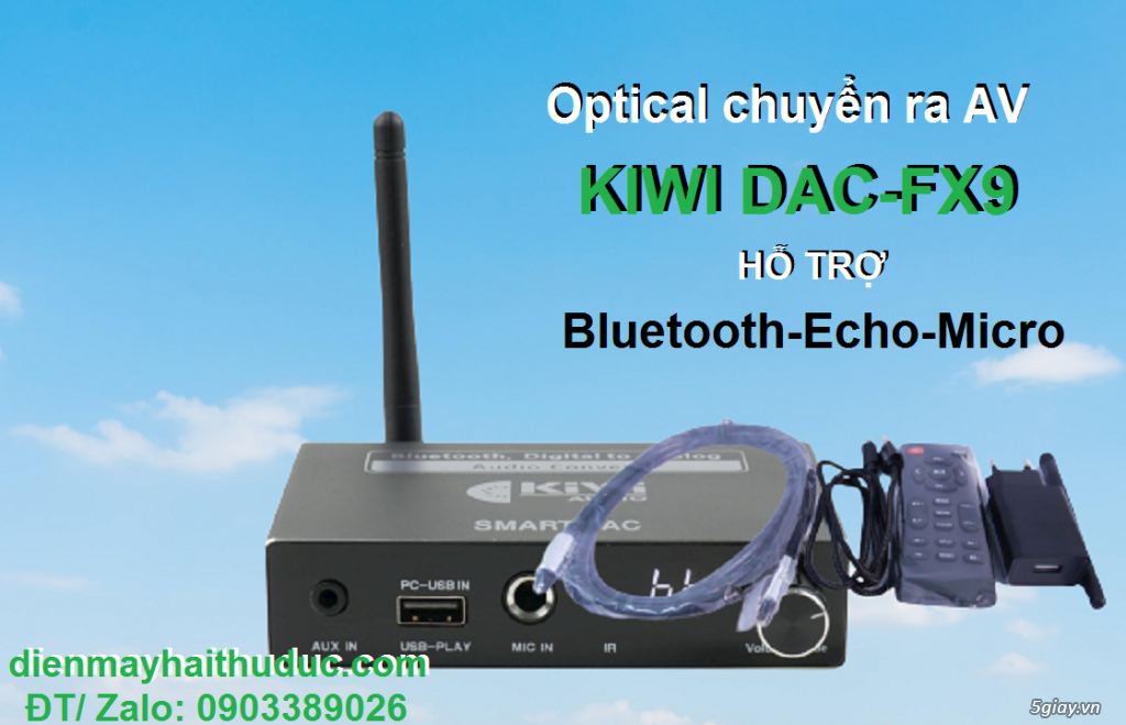 Bộ chuyển Kiwi DAC-FX9 đổi âm thanh TV qua Amply Loa - 2