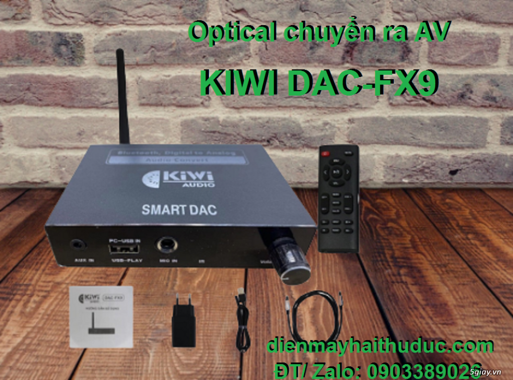 Bộ chuyển Kiwi DAC-FX9 đổi âm thanh TV qua Amply Loa