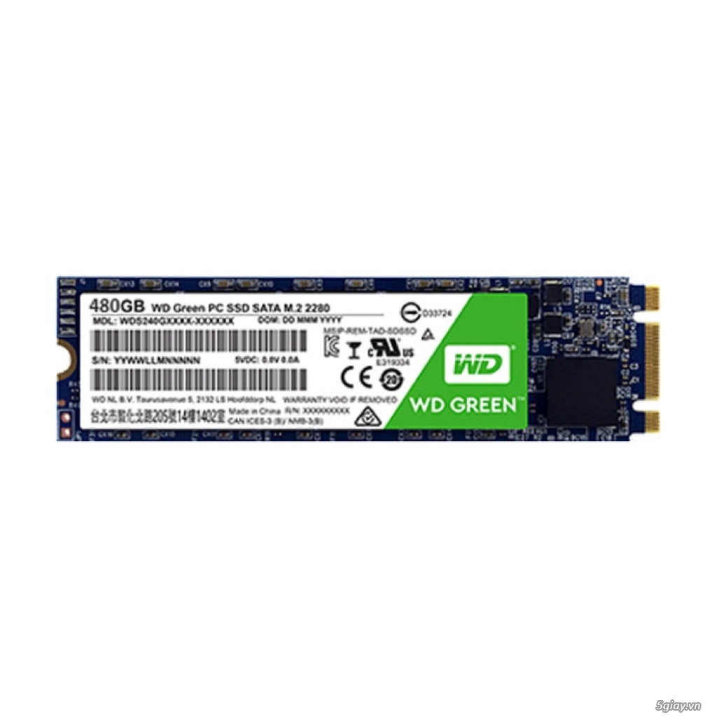 Ổ cứng SSD WD Green 480GB M2-2280 SATA 3 Chính Hãng