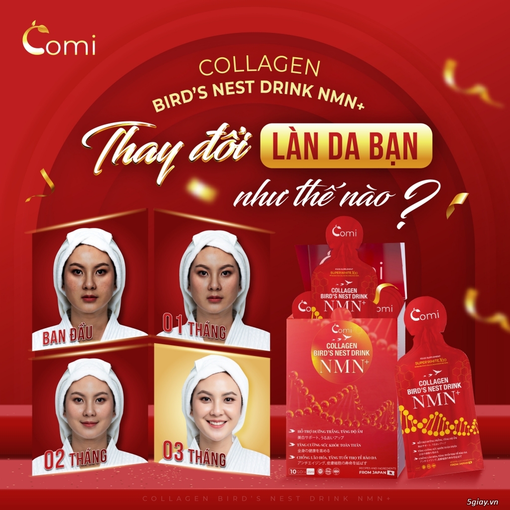 Collagen Yến Nmn+, Nước Uống Trẻ Hóa - Hút Nám - Trắng Da - 6