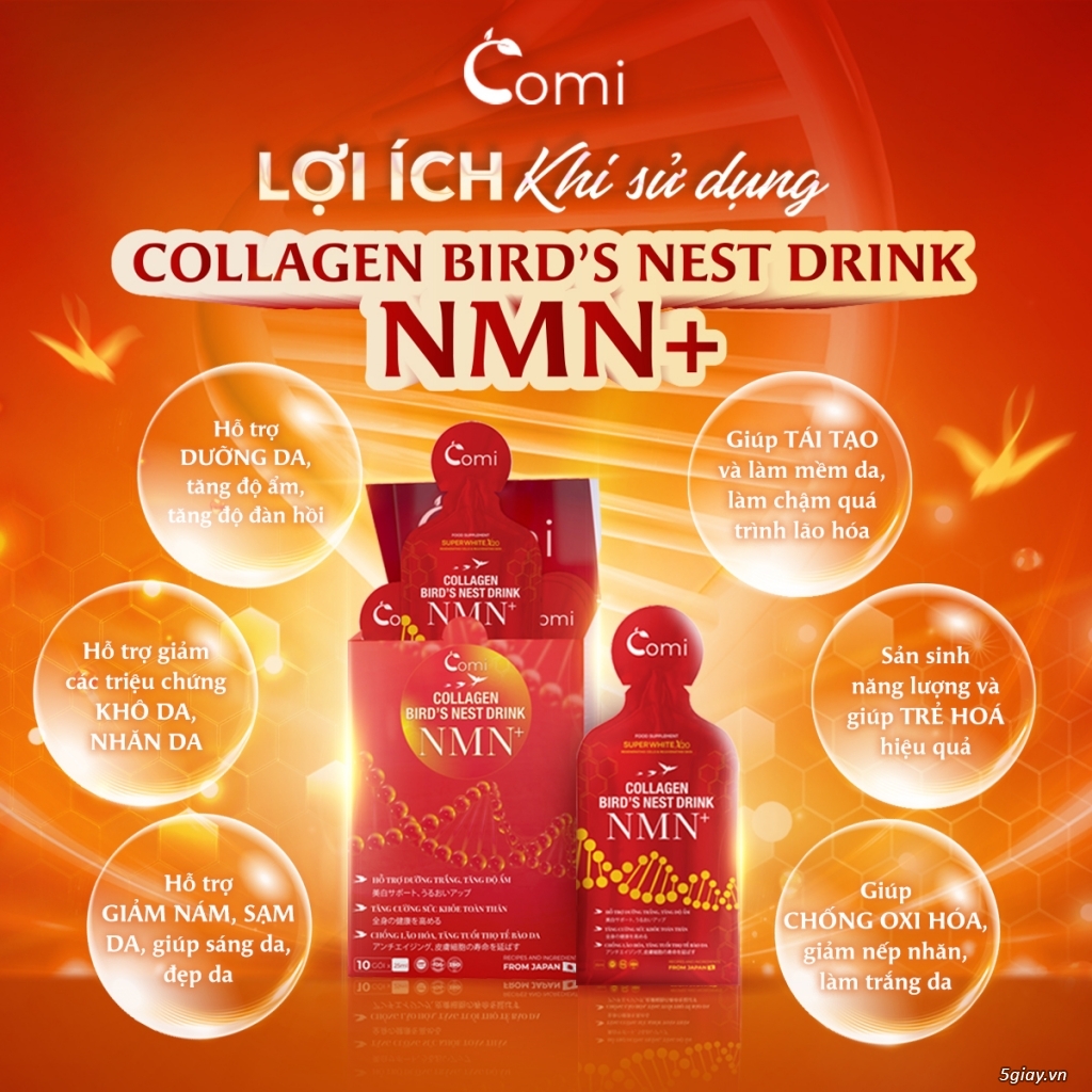Collagen Yến Nmn+, Nước Uống Trẻ Hóa - Hút Nám - Trắng Da - 1