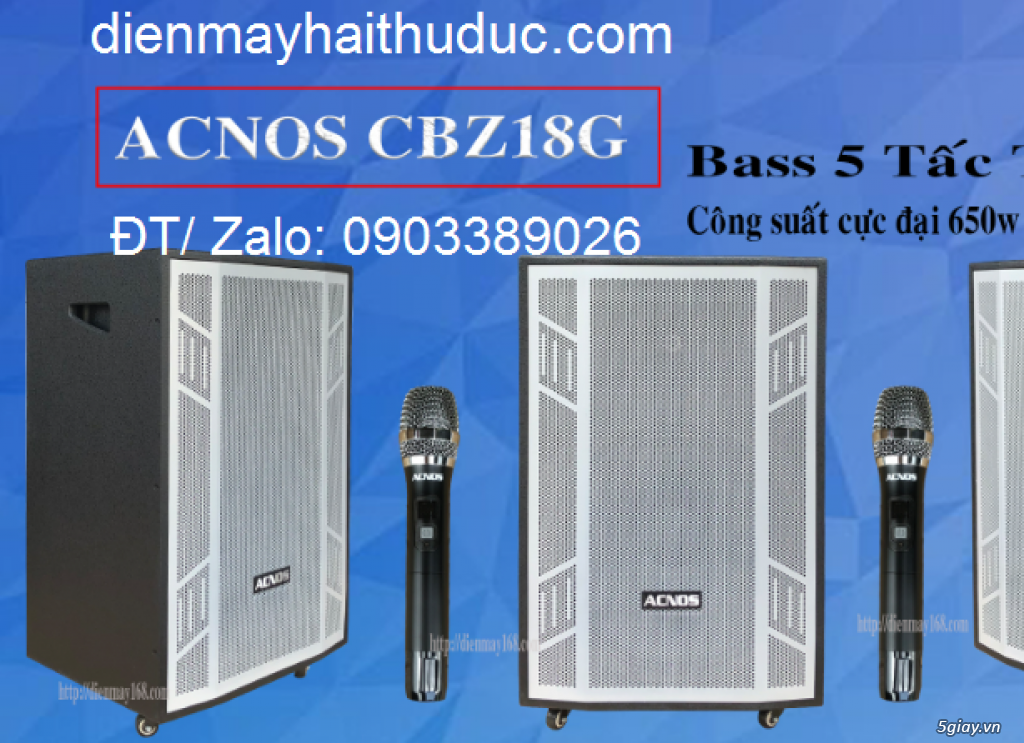 Loa kéo Bass 50cm Acnos CBZ18G giảm giá thật 5% tại Điện Máy Hải - 1