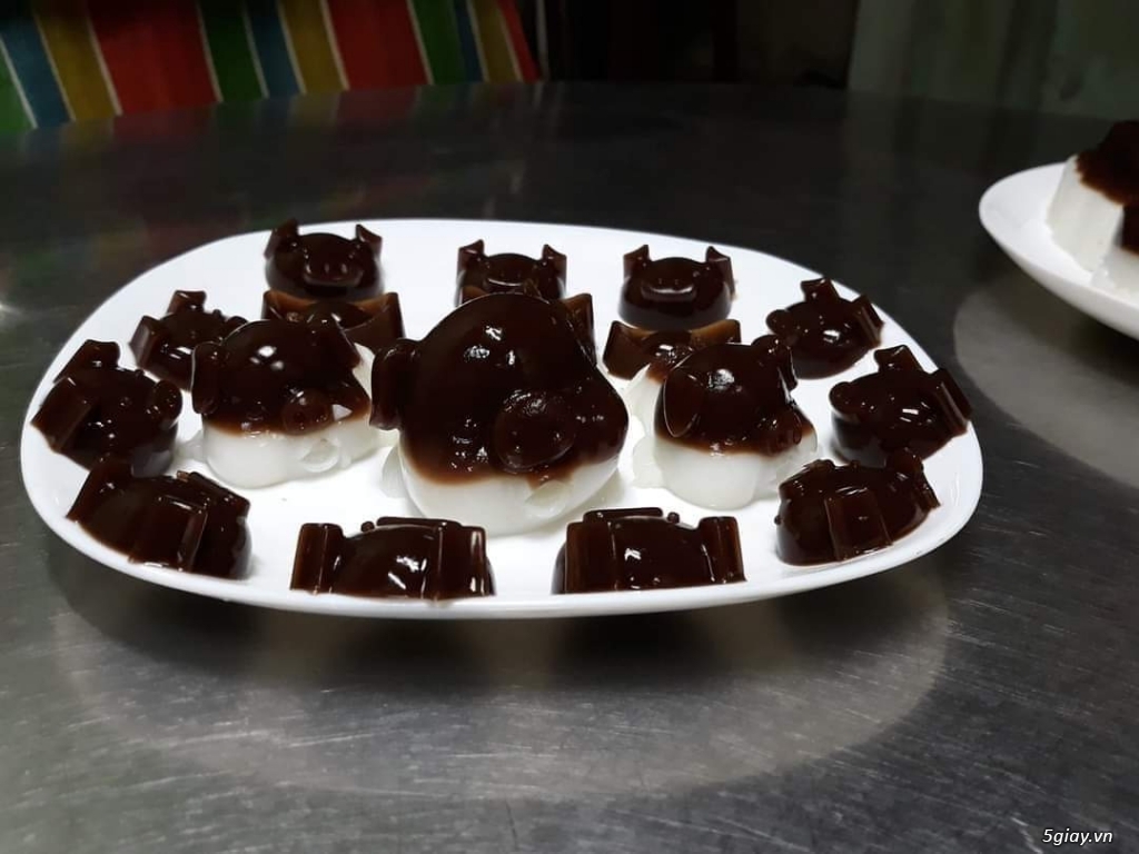 Rau câu lá dứa; cacao sữa