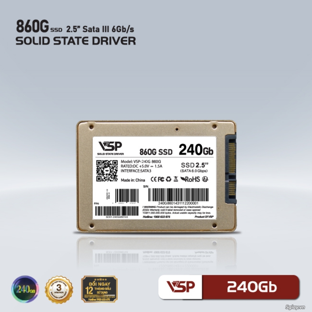 SSD VSP 240G 860G (Vỏ Nhôm Gold -560/470MBs) Giá Rẻ!!!!