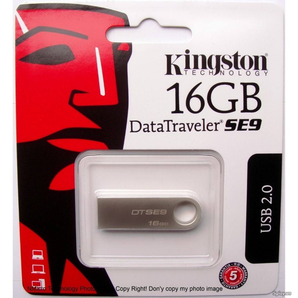 USB Kingston 4G,8G,16G,32G,64G,128G DTSe9 BH 2N (MUA 20 TẶNG 01)
