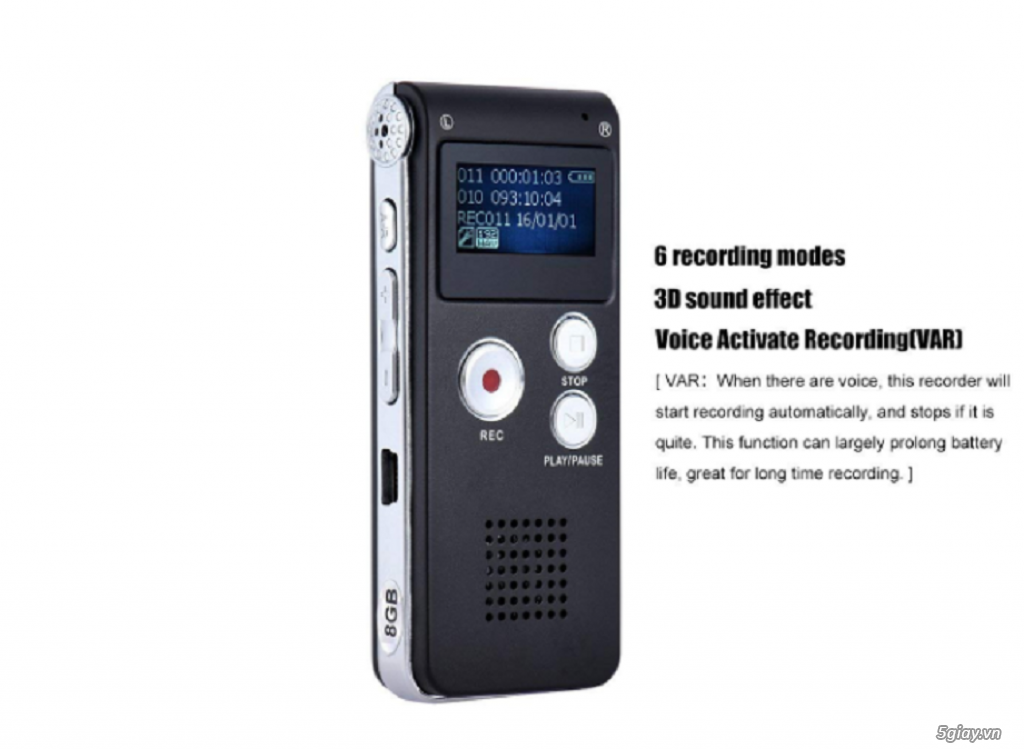 Máy ghi âm DVR-AK012/8Gb hàng đẹp giá rẻ loa nghe lớn - 3