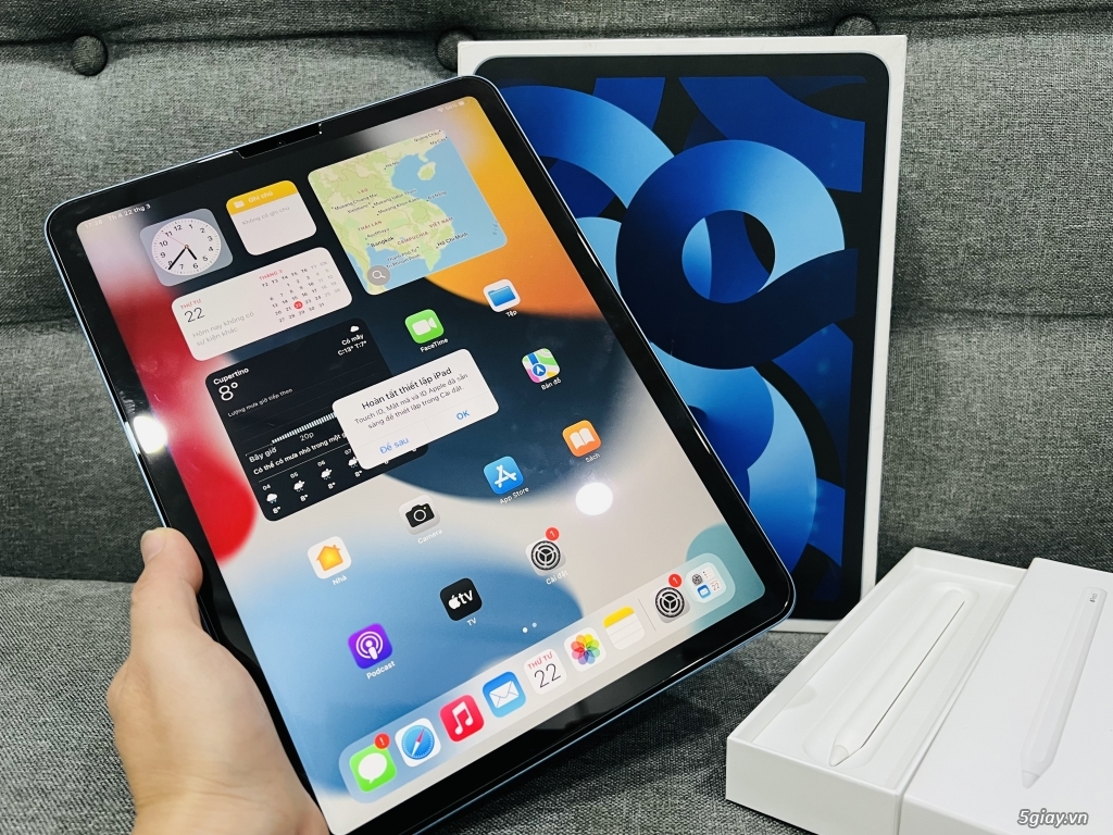 iPad Air 5 - 64GB Wifi Màu Blue/Gray Bảo hành 9/2023