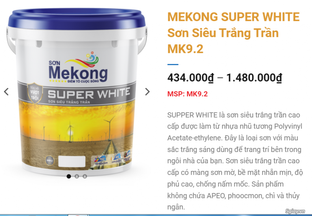 Cần bán: Sơn siêu trắng trần MEKONG SUPER WHITE - 2