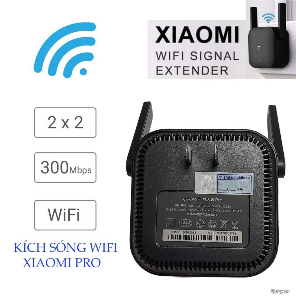 Bộ mở rộng kích sóng wifi Mi Repeater Pro 300Mbps 2.4Ghz 2 anten - 1