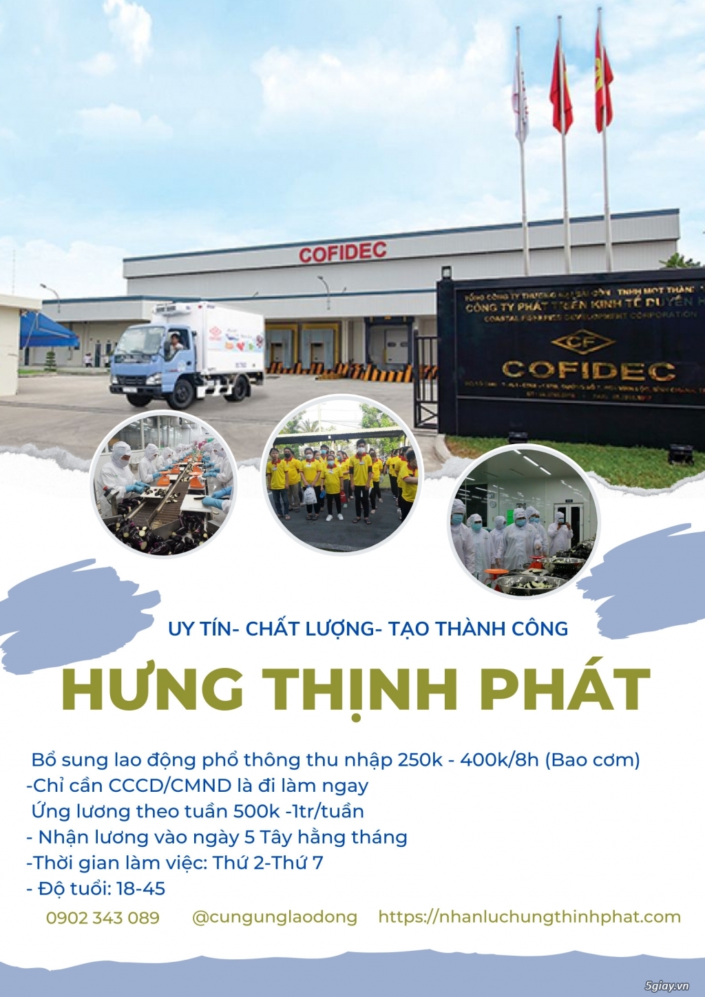 Tuyển lao động phổ thông-  Nhân lực Hưng Thịnh Phát