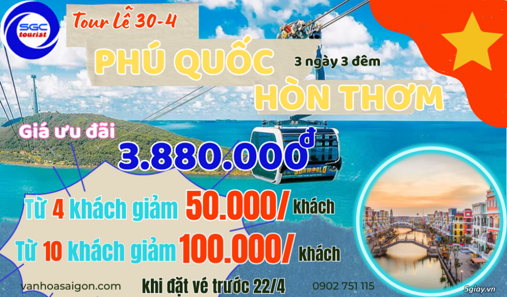 Tour Phú Quốc - Nha Trang - Đà Lạt lễ 30/4 - 1