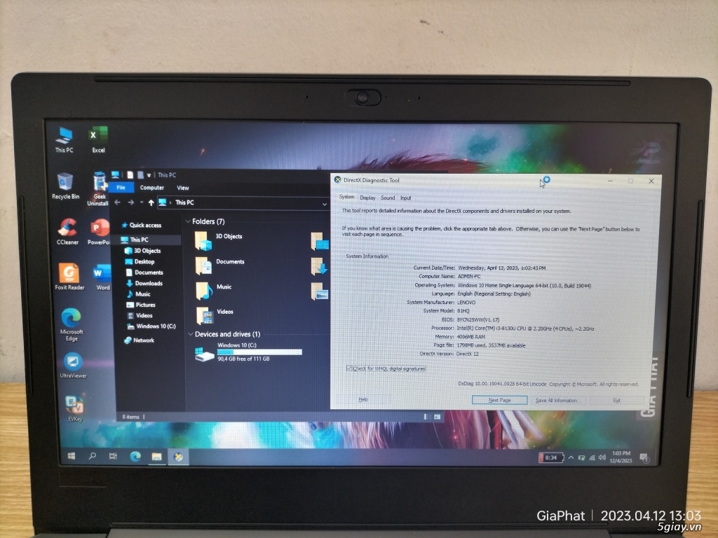 LENOVO V130-14IKB/I3-8130U/4GB/120SSD - 4