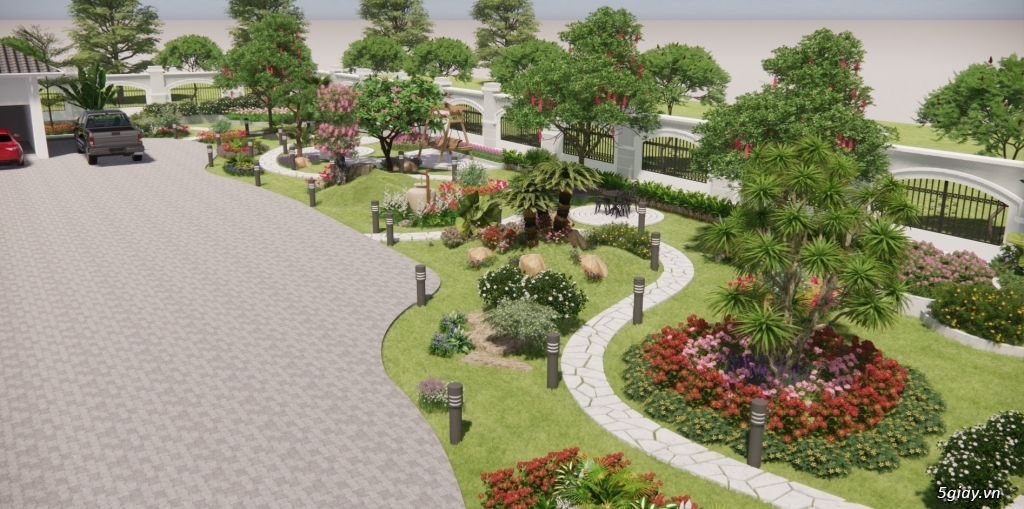 Hồ cá sân vườn đẹp - 5