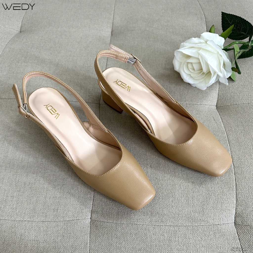 Giày Cao Gót Slingback WEDY Mũi Vuông 5 Phân - 1