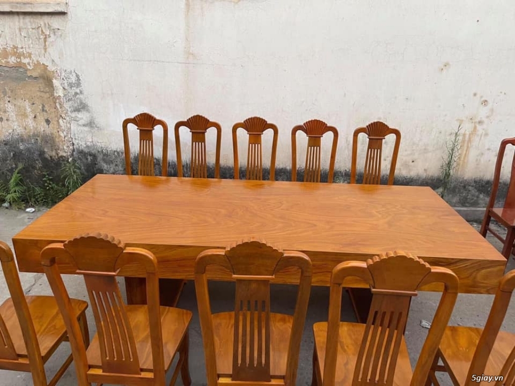 Bộ bàn ghế ăn 10 ghế gỗ hương - 8