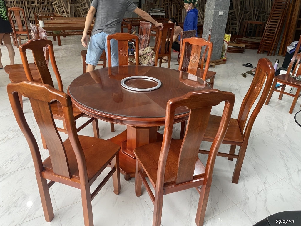 Bộ bàn ghế ăn gỗ xoan đào - 5