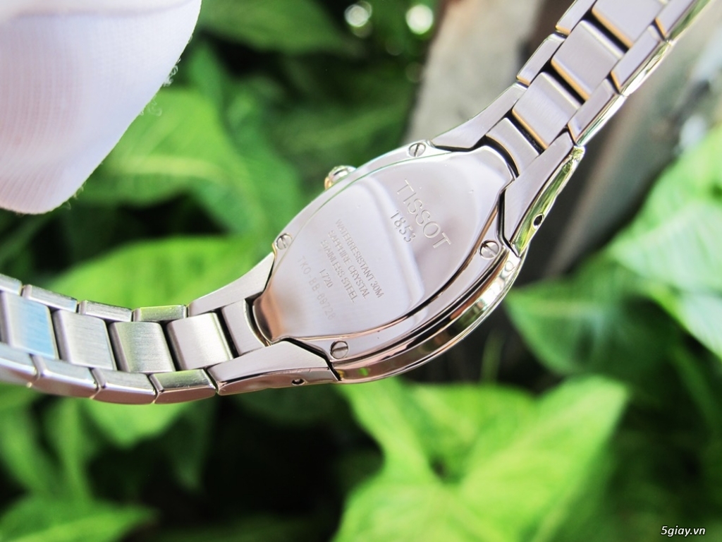 Đồng Hồ Nữ - Tissot Oval-T Mặt xà cừ - cọc Đính kim cương - Fullbox - 14