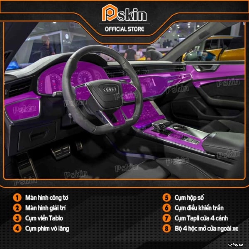 Dán nội thất Audi A7 2018-2023 PPF tự phục hồi vết xước