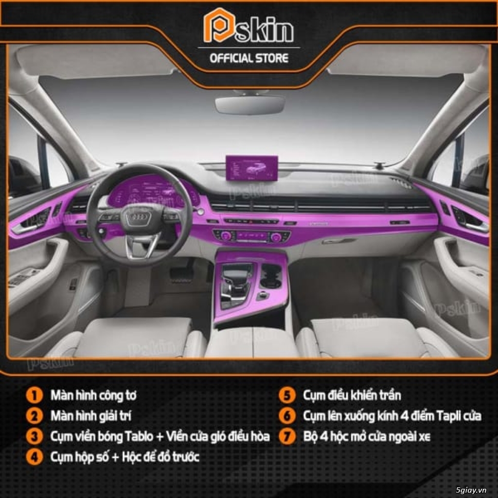 Dán chống xước nội thất Audi Q7 2015-2019 PPF cải tiến mới