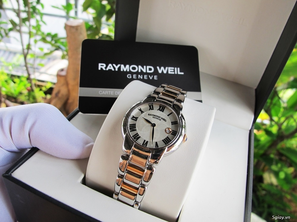 Đồng Hồ Nữ Raymond Weil Jasmine / Kim Nung Xanh - Demi Vàng Hồng 18k