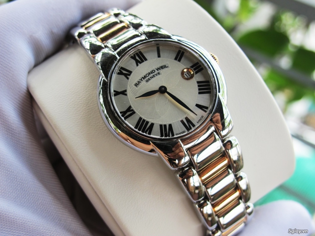 Đồng Hồ Nữ Raymond Weil Jasmine / Kim Nung Xanh - Demi Vàng Hồng 18k - 1