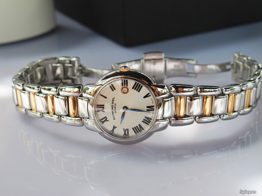 Đồng Hồ Nữ Raymond Weil Jasmine / Kim Nung Xanh - Demi Vàng Hồng 18k - 11