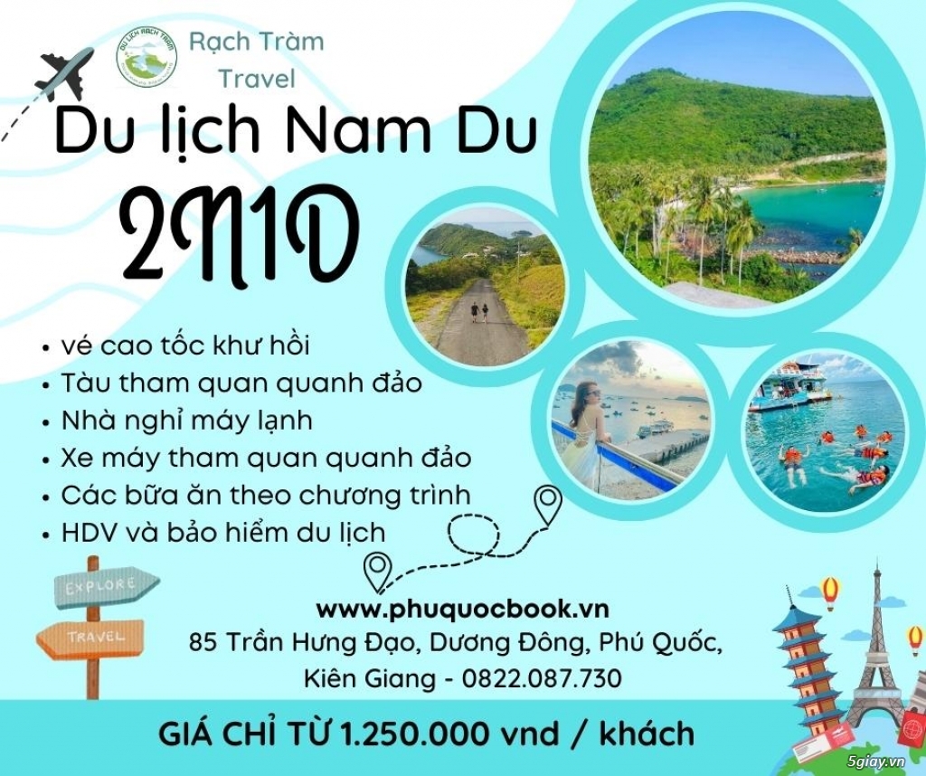 Combo 2 ngày 1 đêm du lịch Hà Tiên - Nam Du