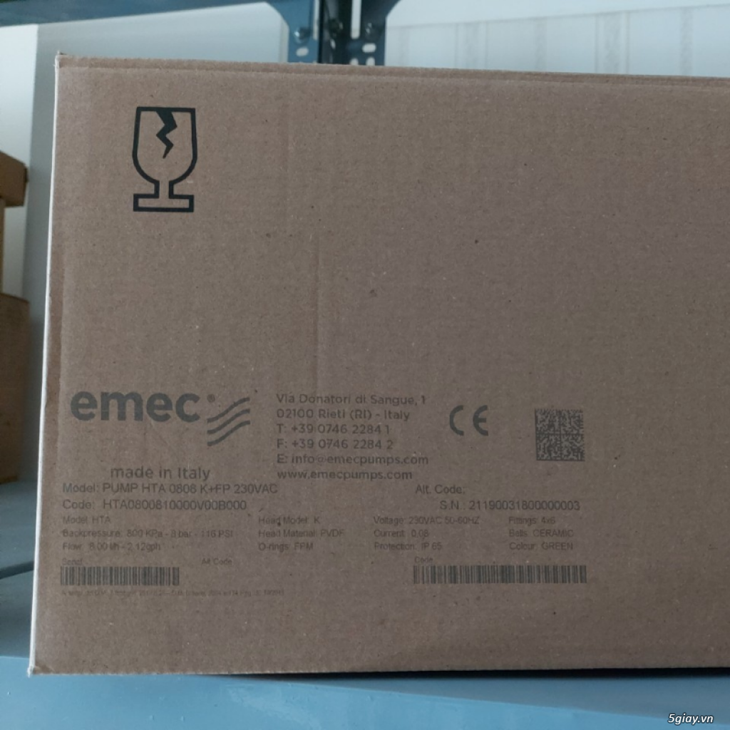 Bơm định Lượng EMEC Italy Công suất 08L/h 08 bar H series HTA0808 - 1