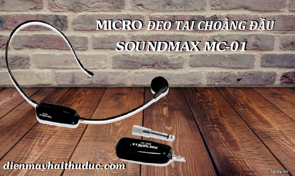 Micro không dây Soundmax MC-01 loại cài đầu, cầm tay đều được - 4
