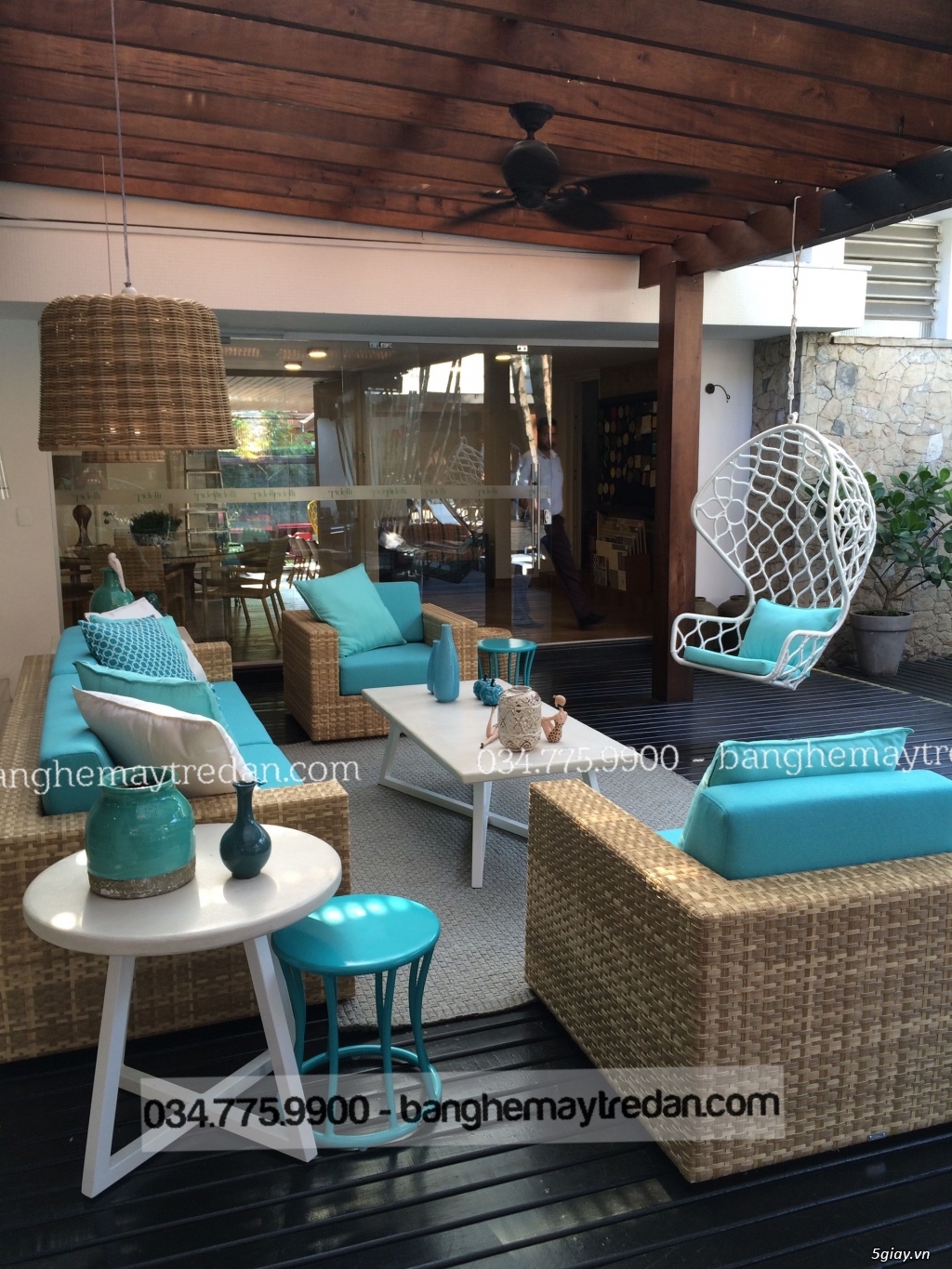 Sofa nhựa giả mây phòng khách - Thư giãn và đẳng cấp - 4