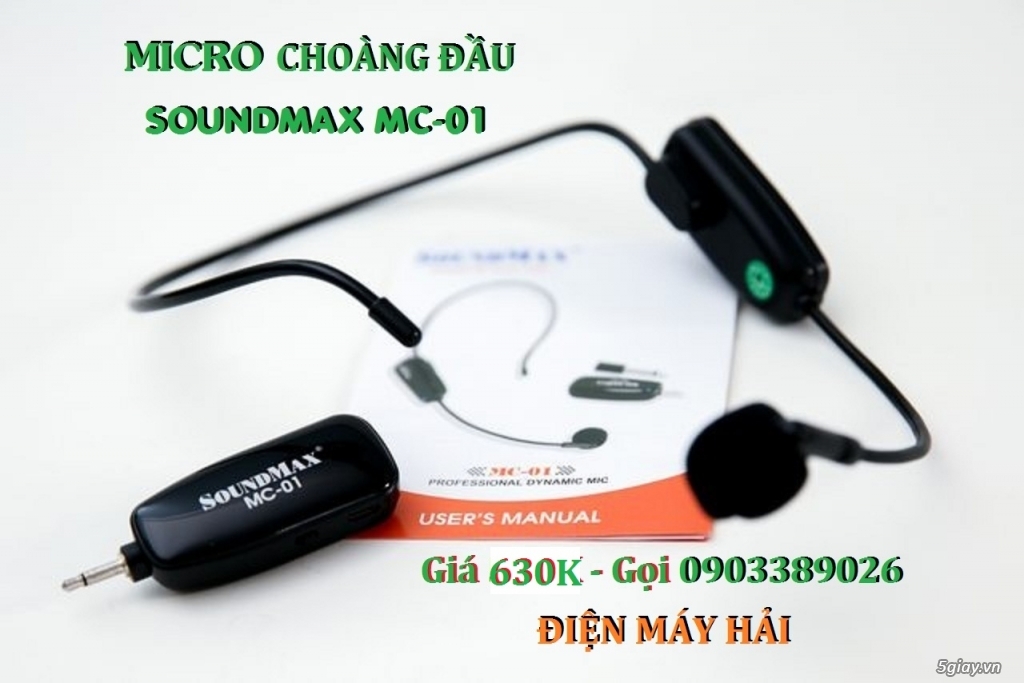 Micro không dây Soundmax MC-01 loại cài đầu, cầm tay đều được - 2
