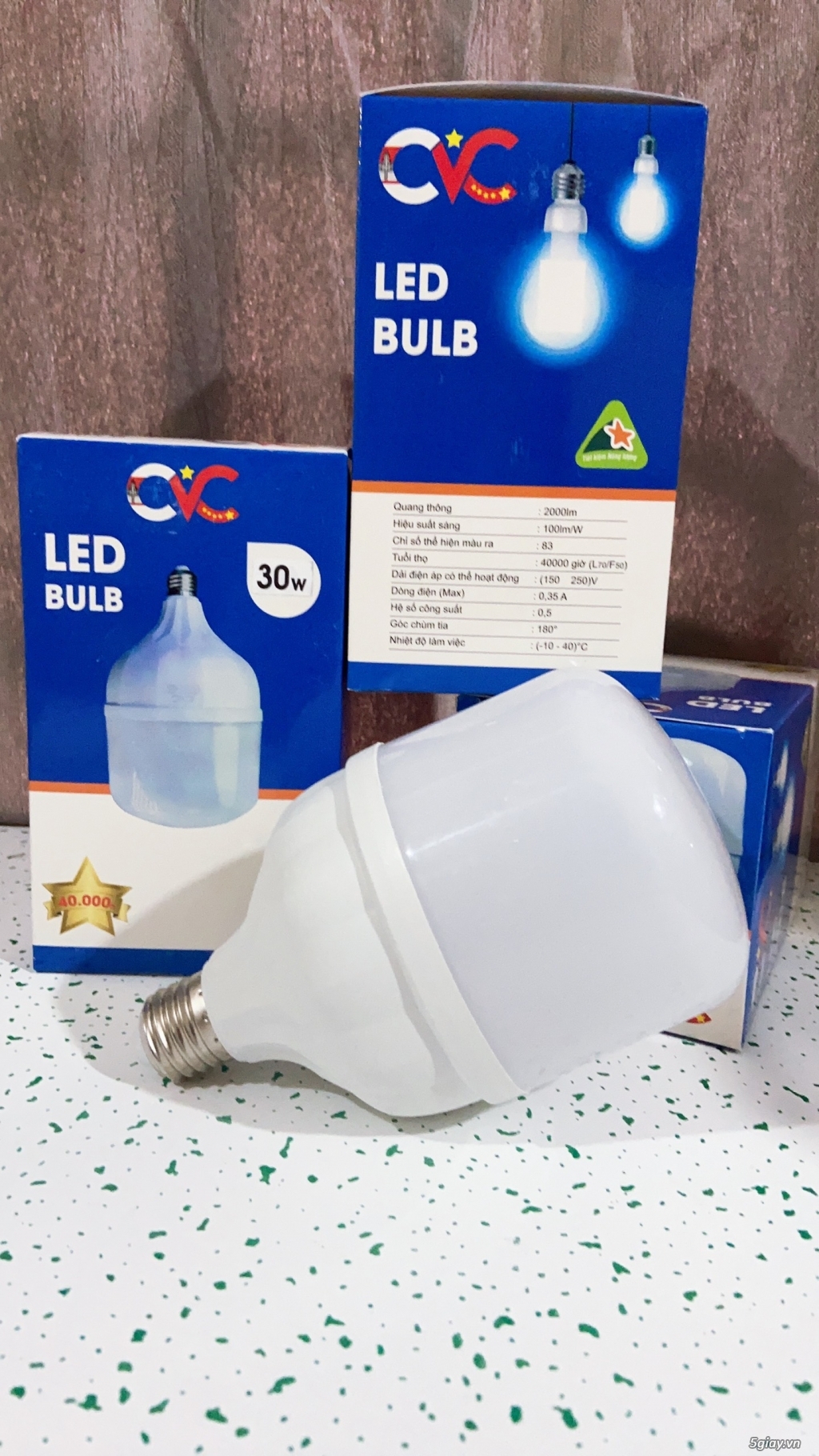 Bóng đèn led trụ 30W LED Bulb CVC sáng trắng - Loại TỐT - 1