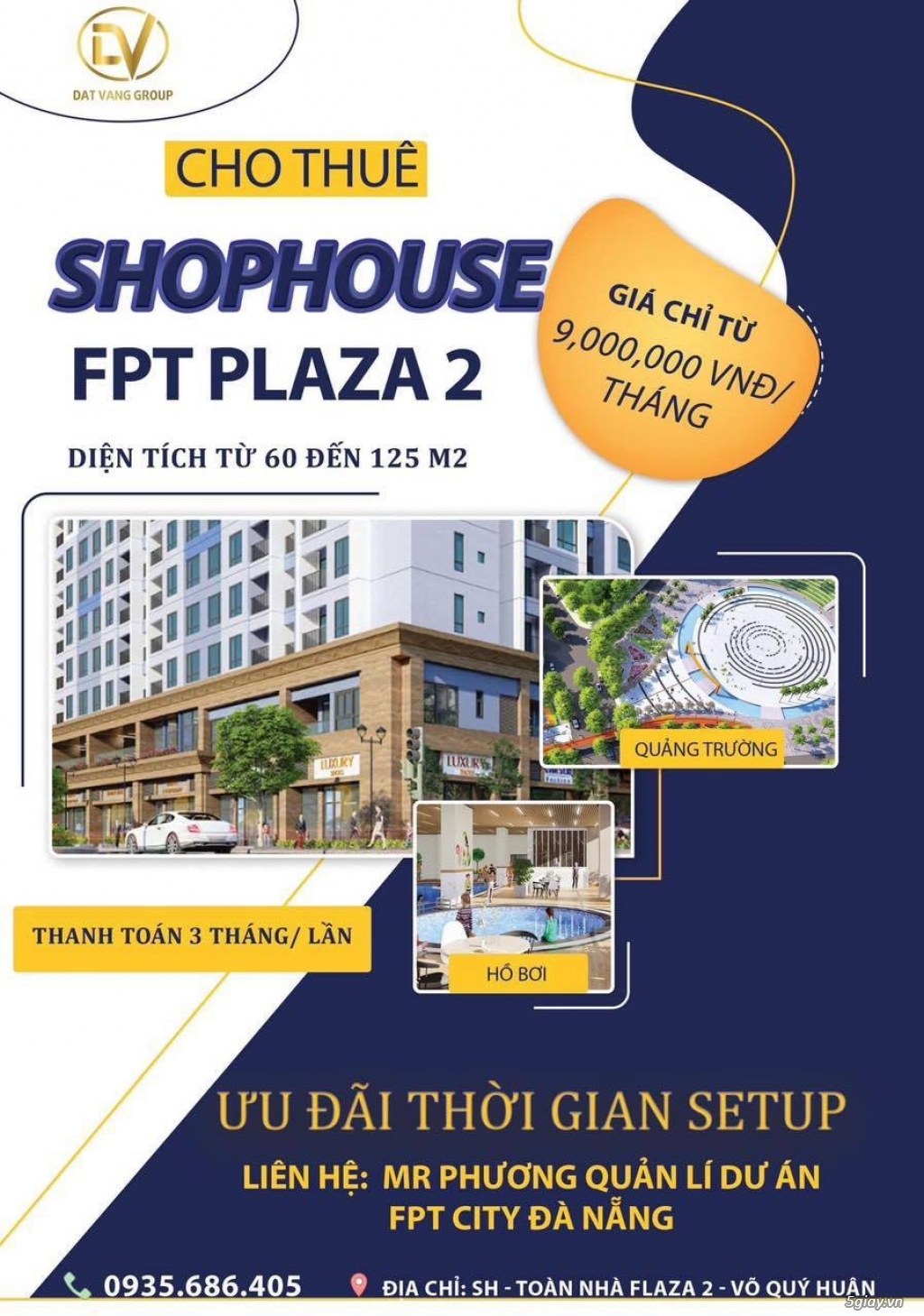 Cho thuê căn hộ Shophouse FPT Plaza 2 - 7