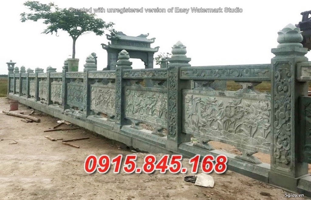 47 Lan can đền chùa đá xanh tự nhiên đẹp Bắc Ninh - 3
