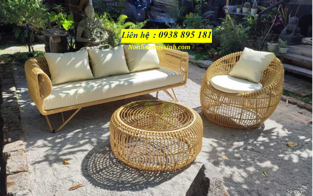 Bàn ghế Sofa mây tre đan - 11