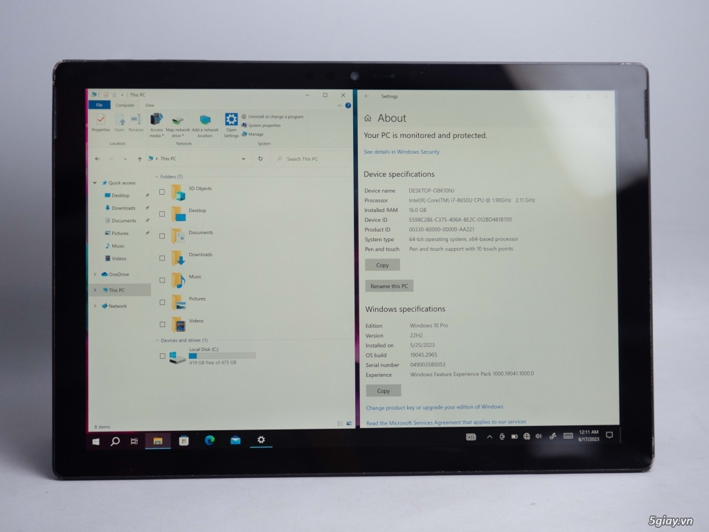 Surface Pro 6 | SSD 512GB | core i7 | RAM 16GB | 97% 19600