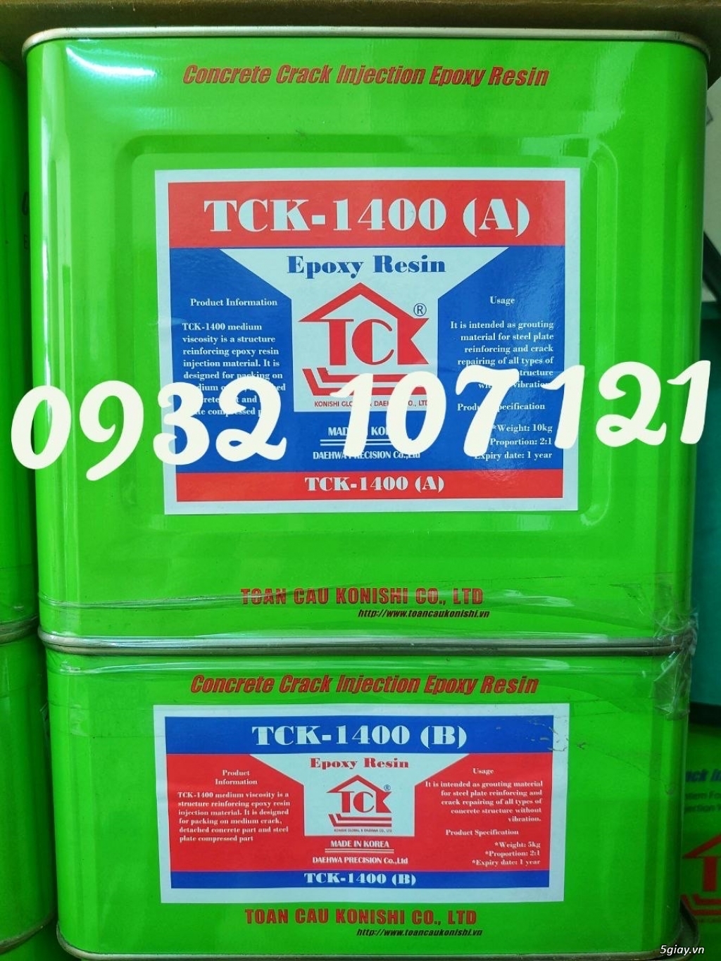 Keo chống nứt TCK-E500, epoxy 1400, E206, TCK-e2800 xuất xứ Hàn Quốc - 1